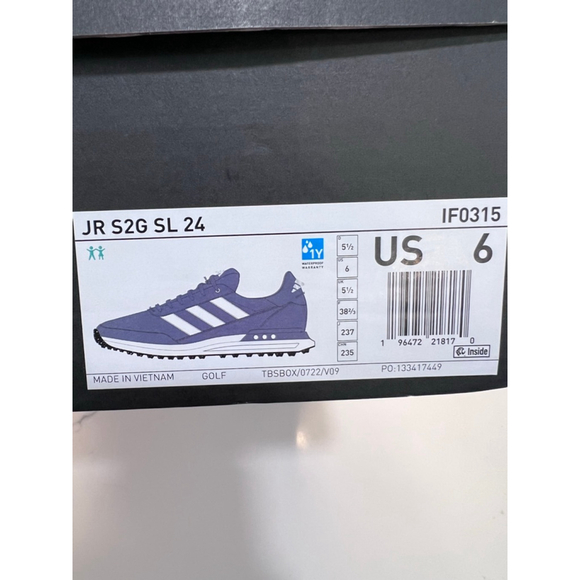 Adidas Youth Golf Shoes Spikeless Sneakers Big Kid 6 Blue - Picture 2 of 10